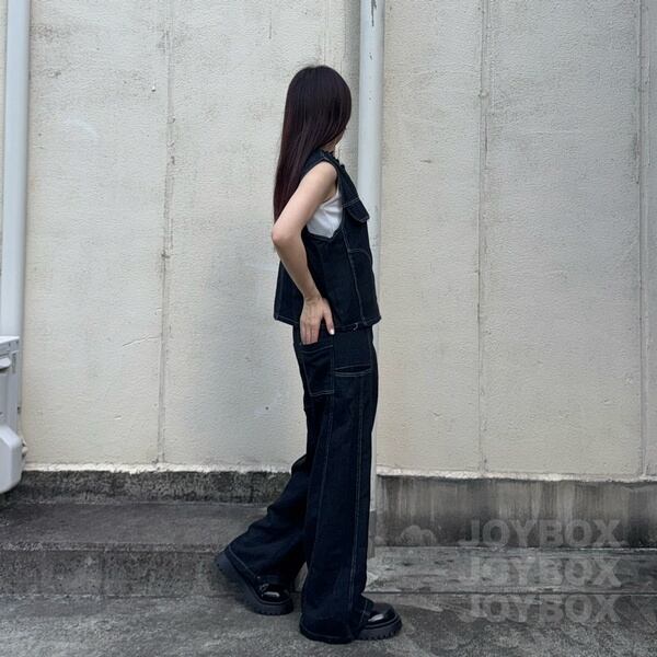 デニム セットアップ ベスト パンツ 韓国 ストリート系 ダンス 衣装 K