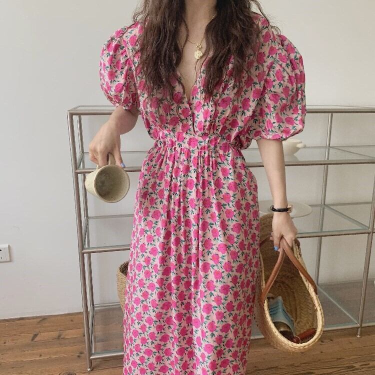 ワンピース レディース フレアワンピース カシュクールワンピース ロングワンピース ロング ロング丈 半袖 パフスリーブ Vネック Aライン 切り替え シフォン かわいい 大人可愛い きれいめ カジュアル エレガント 清楚 フェミニン おしゃれ 綺麗 お嬢様 おとな こなれ感 ラフ ラブリー キュート ガーリー 個性的 アンティーク 華やか 花柄 小花柄 フラワー 学生 デート お出かけ 女子会 休日 イベント リゾート 散歩 カフェ巡り 街歩き 公園デビュー フリーサイズ 夏 10代 20代 30代