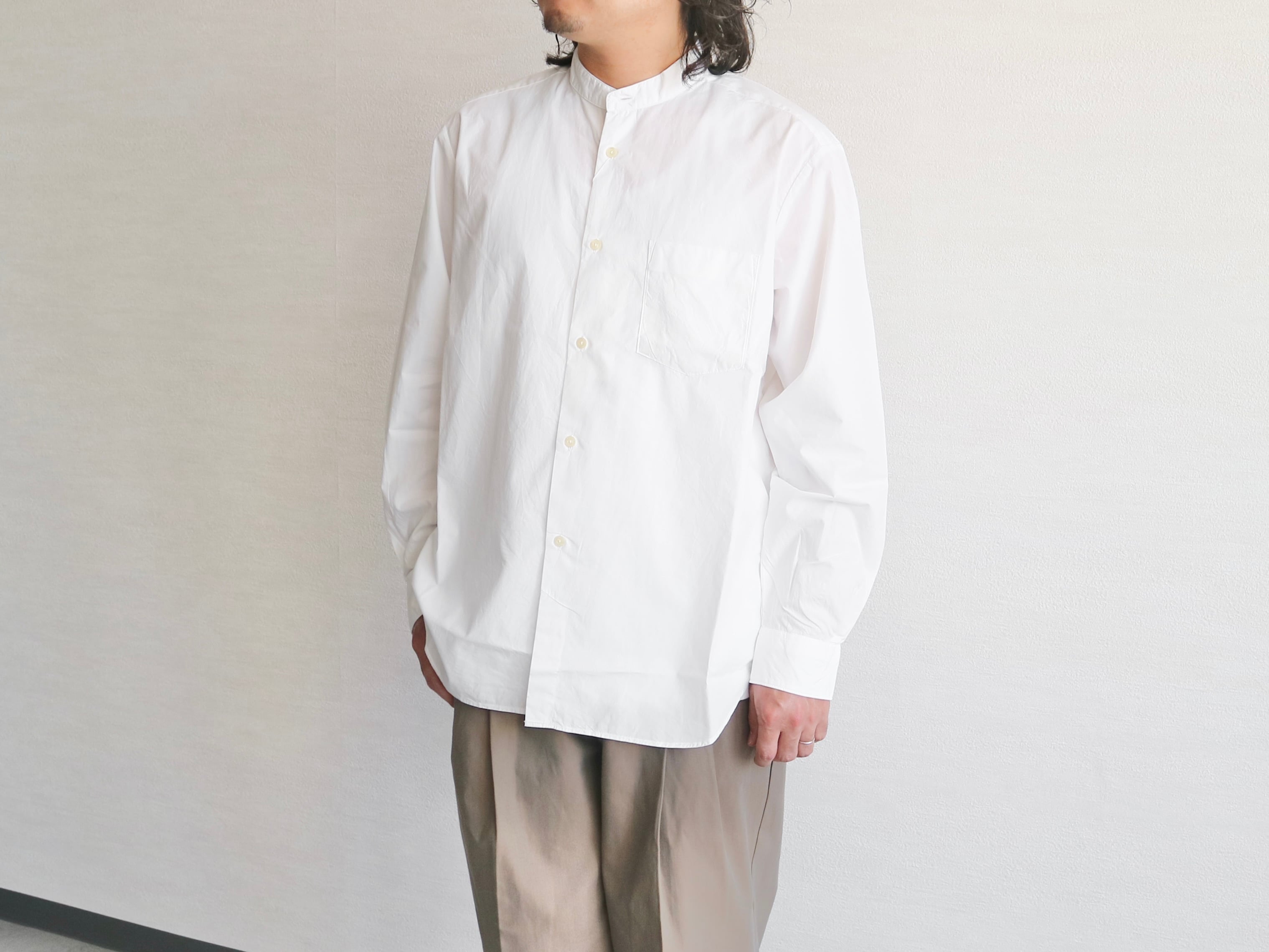 新品未使用品 マニュアルアルファベット Loose fit バンドカラーシャツ LOOSE FIT BAND COLLAR SHT 2 – MANUAL ALPHABET ONLINE STORE