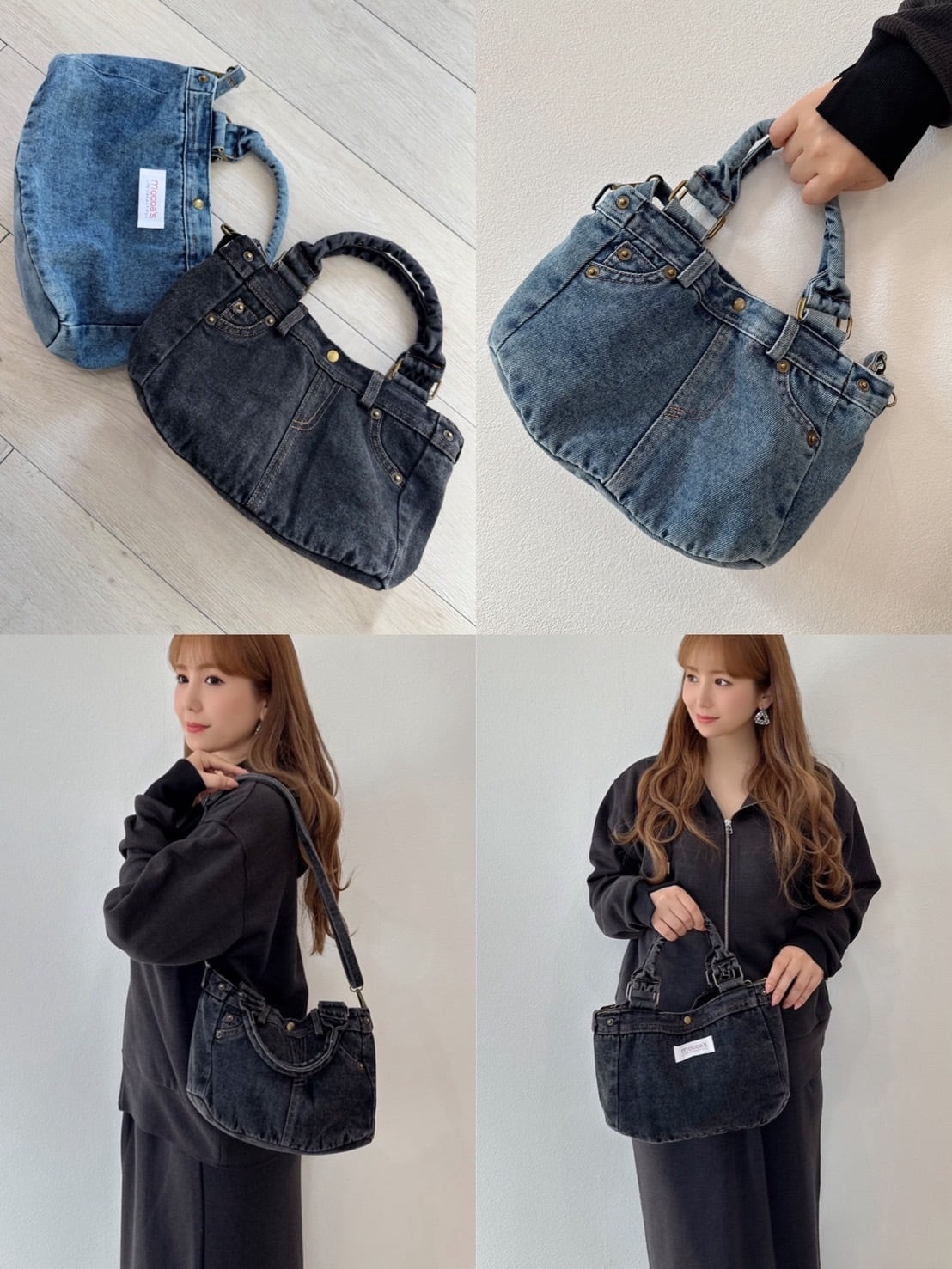mocoa'sモコアズ☆2wayショルダーバッグ。 moz（モズ）10ポケットガバッと開く2層構造はっ水2WAYショルダー