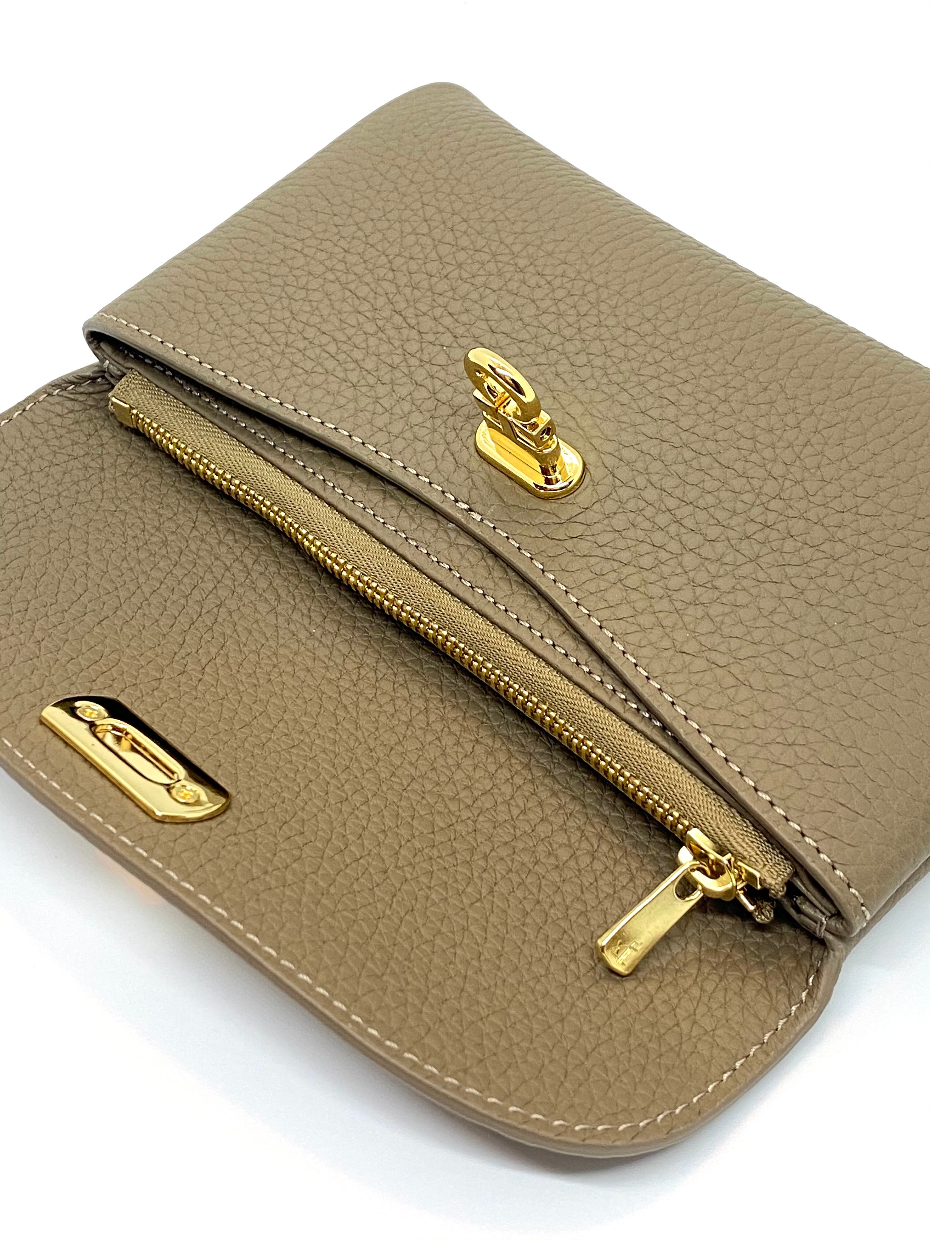 高級ハイブランドにも使用されてる本革『エリム』　エトゥープ　可愛い長財布 d4a89ac67a1541eb13dde3c28859bd