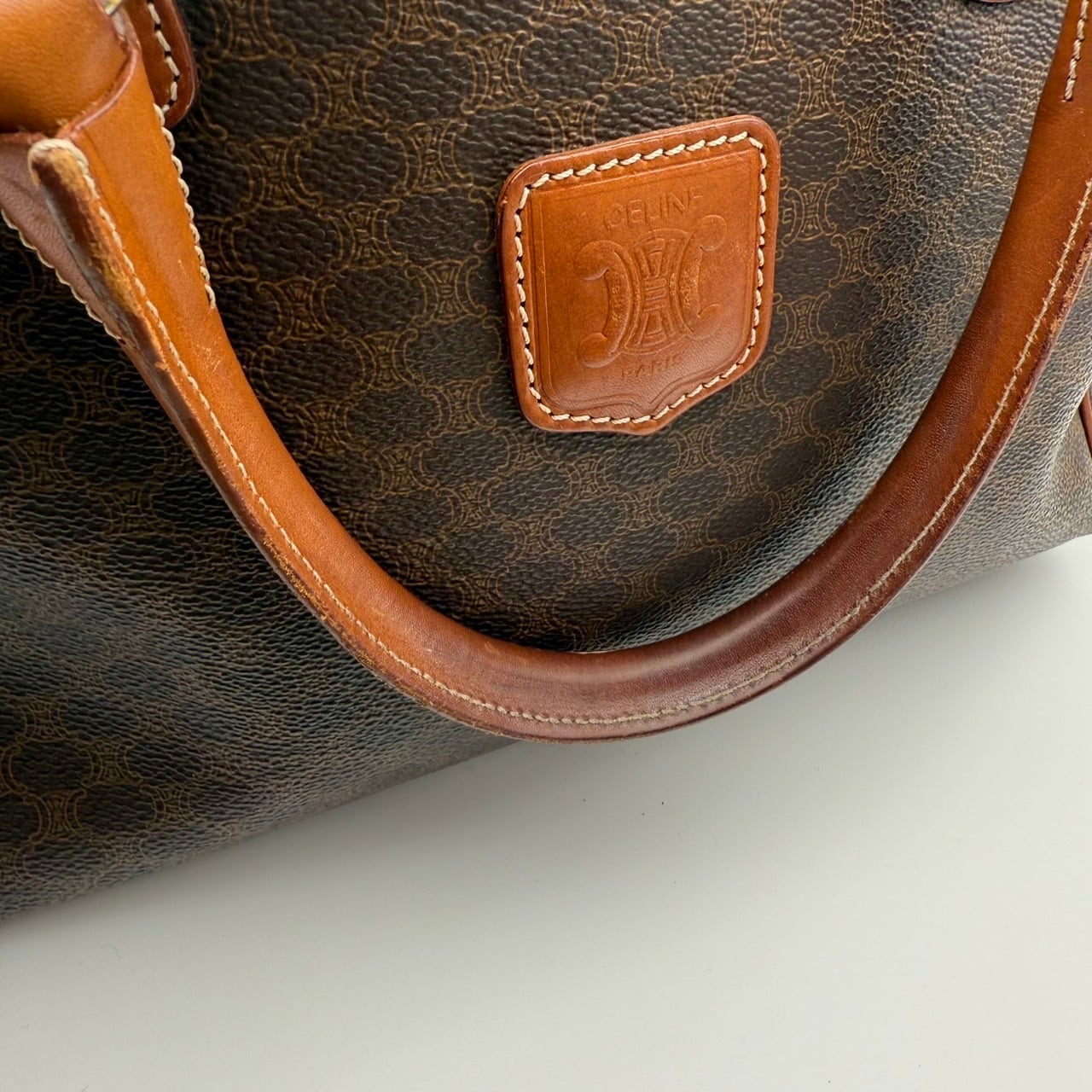 CELINE / セリーヌ マカダム柄 トリオンフ ミニボストンバッグ（PVC