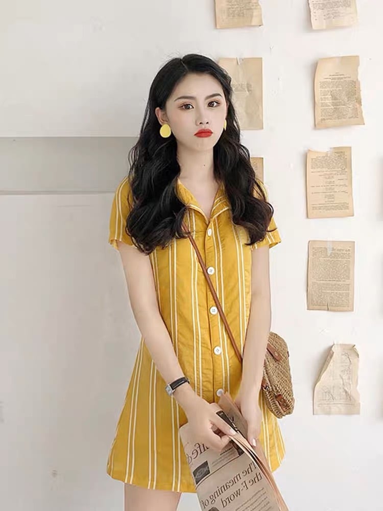 セクシーボタン付きショート丈ワンピース G114CON0033