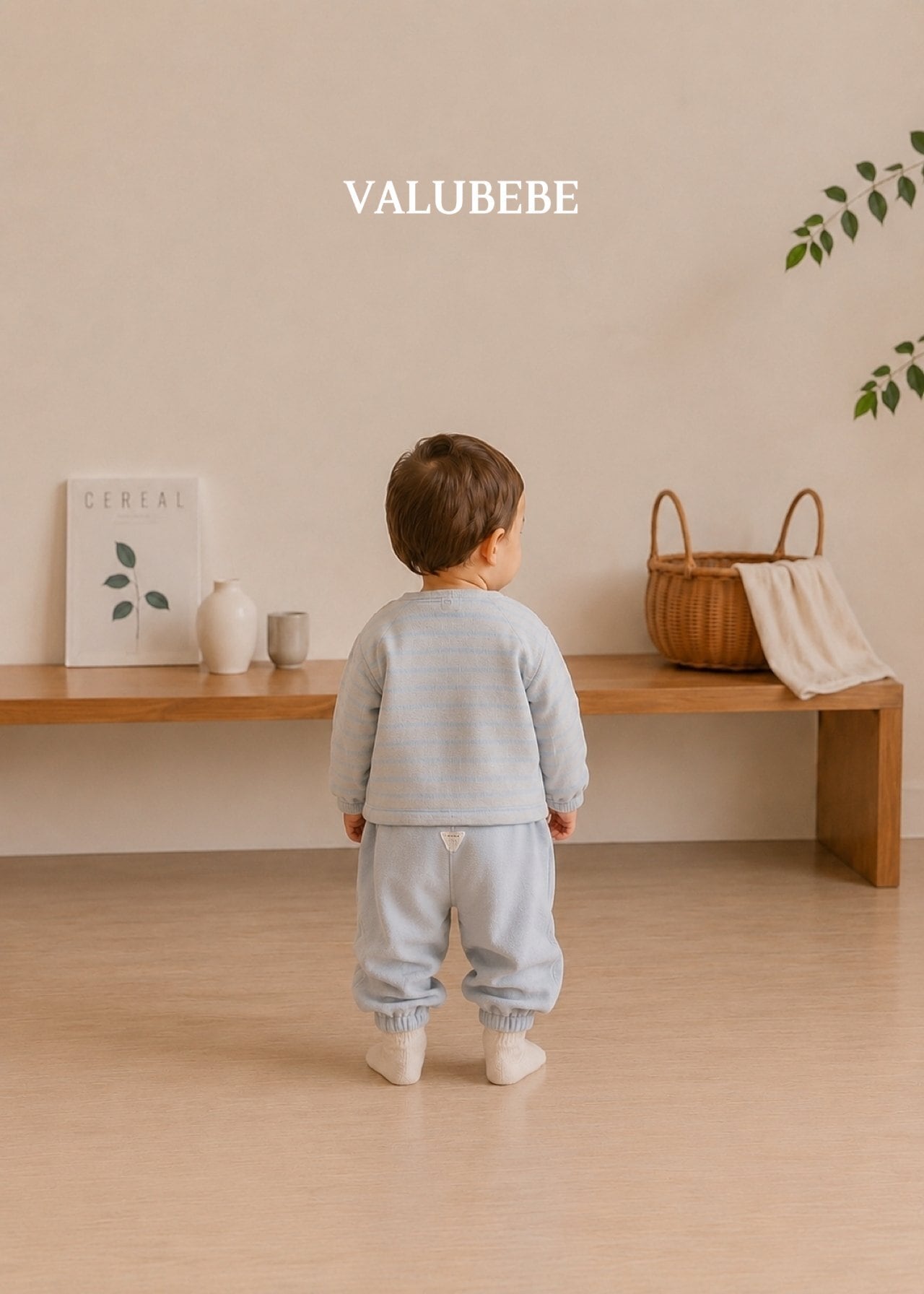 送料無料【予約】/ ベロアストライプパンツ/ valubebe