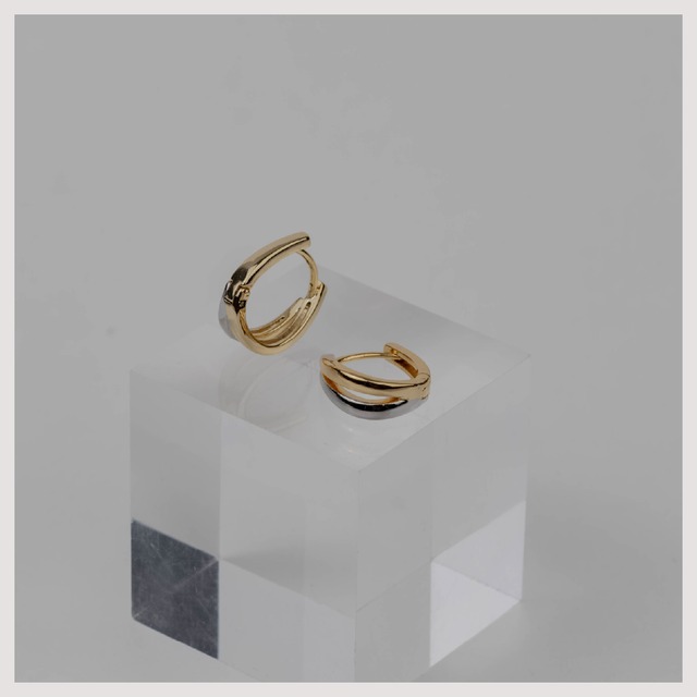 Hoop pierce -Bi color/Gold/Silver-