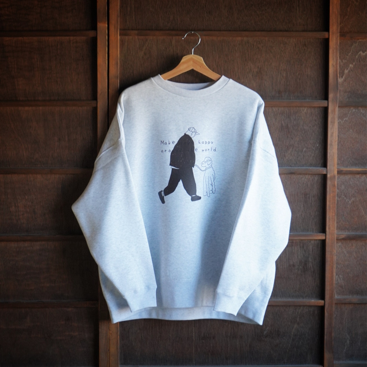 city boy&poodle illustration sweat