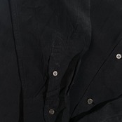 シルク100% Papas パパス 長袖 オープンカラー シャツ M/ブラック系 メンズ