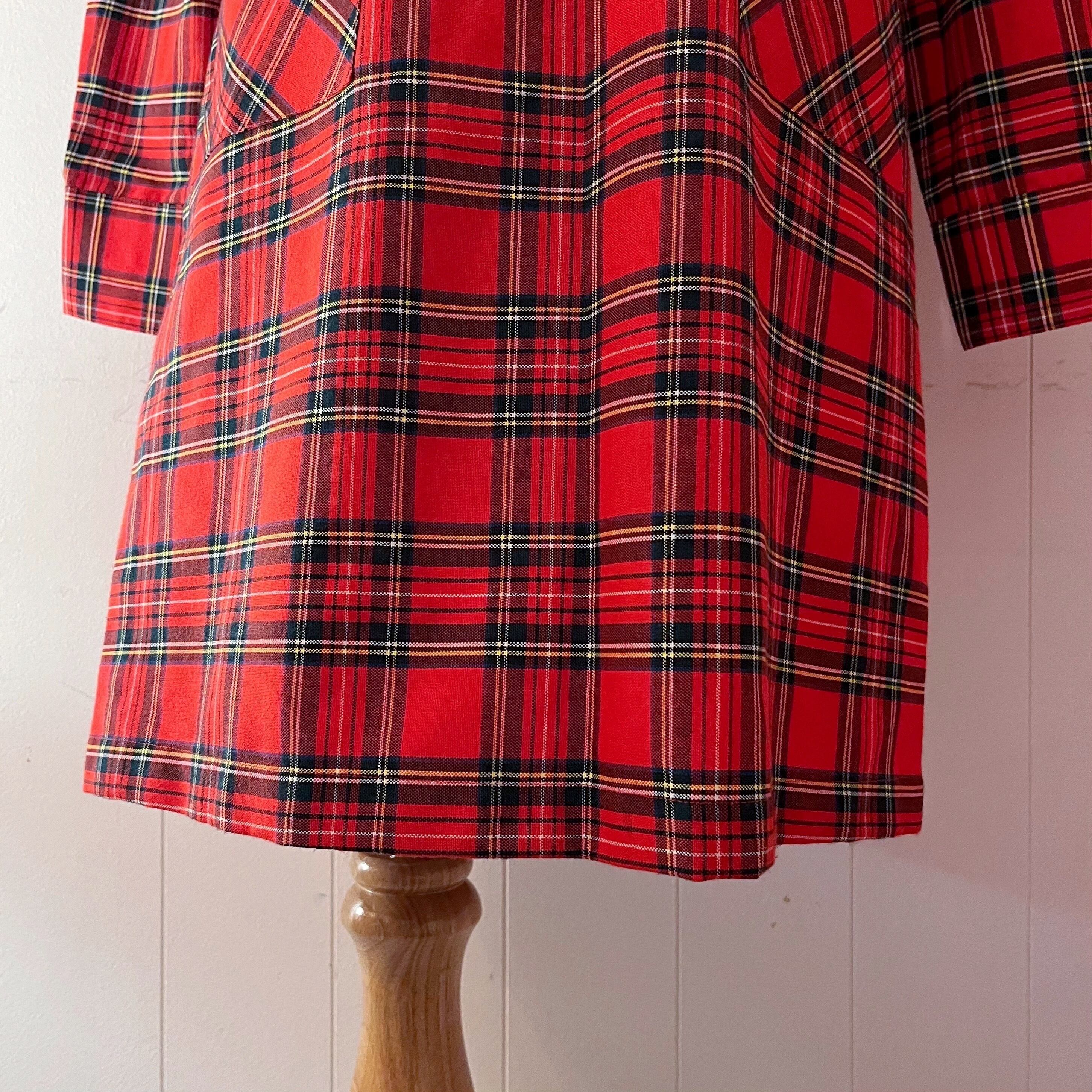 red check shirt one-piece