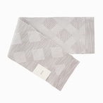 半巾帯　en coton「格子菱（こうしびし）」 snow gray