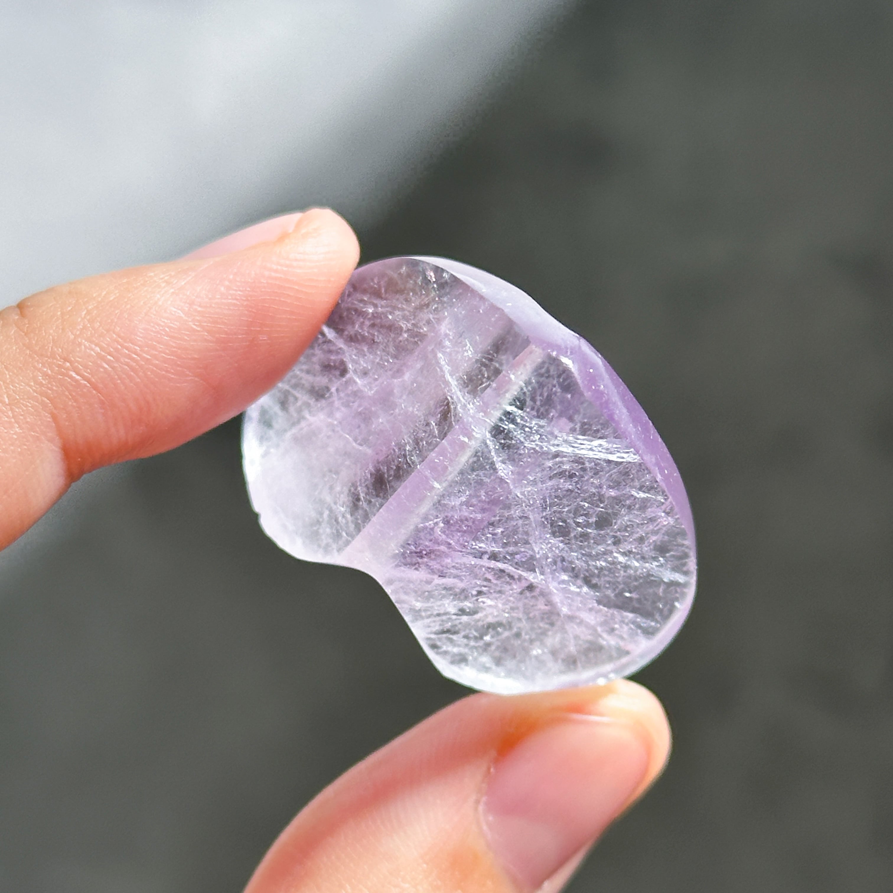 アメジスト 3Dハート 01♡Amethyst heart ♡天然石・鉱物