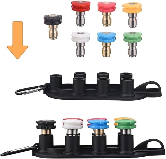 高圧洗浄用ノズルチップ 可変ノズル 6セット組 1/4クイック接続 合金鋼