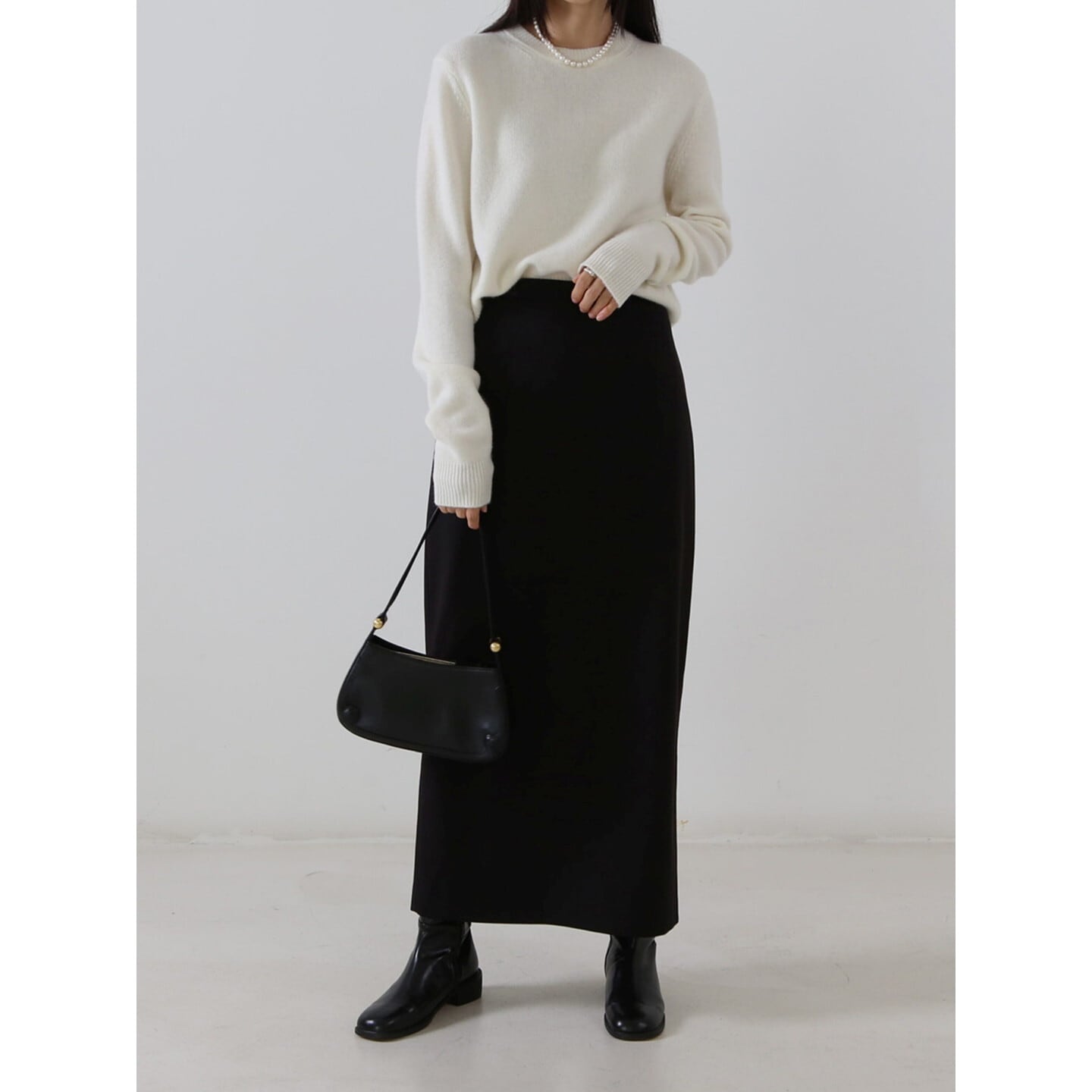 Iライン バックスリットロングスカート【XS-3XL】 RA3514