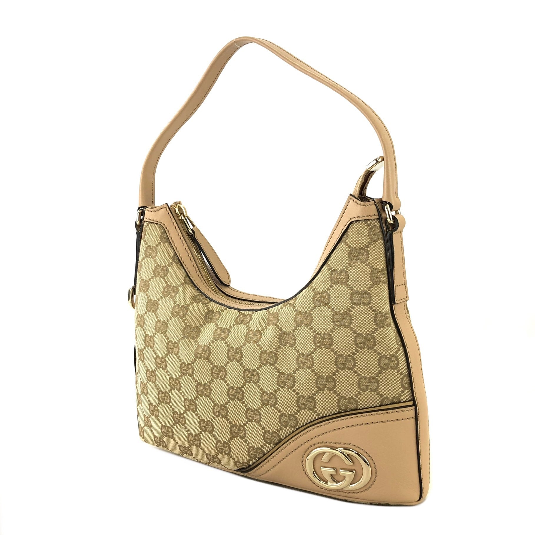 GUCCI グッチ GG柄 GGロゴ キャンバス レザー ホーボーバッグ
