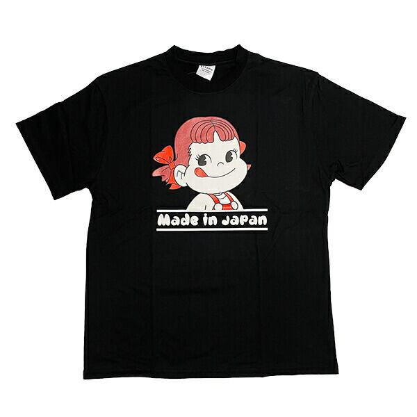 ペコちゃん Tシャツ(L) ブラック アパレル 不二家 日本製
