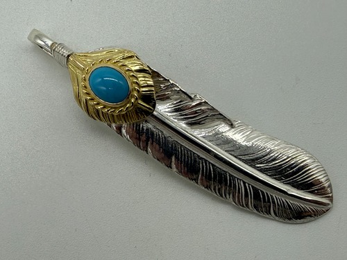 新品　上金金縄ターコイズフェザー左　現行14.14g