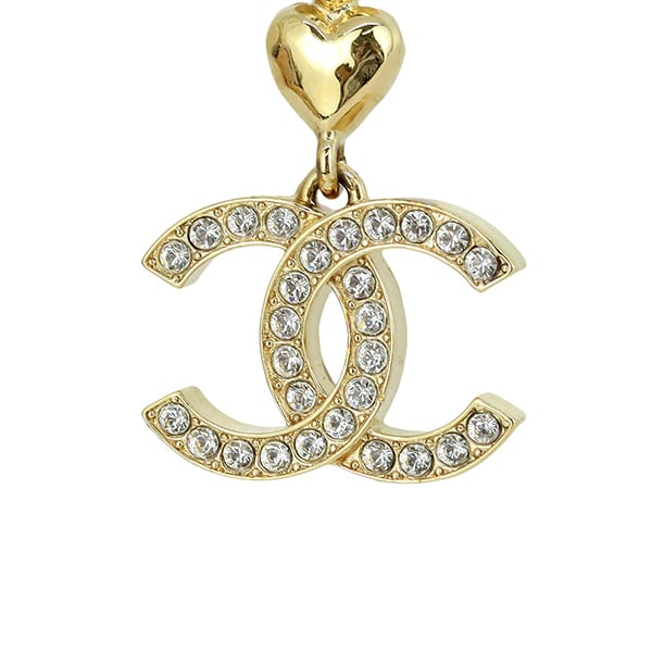 Used CHANEL シャネル ネックレス ハート ココマーク ストラス