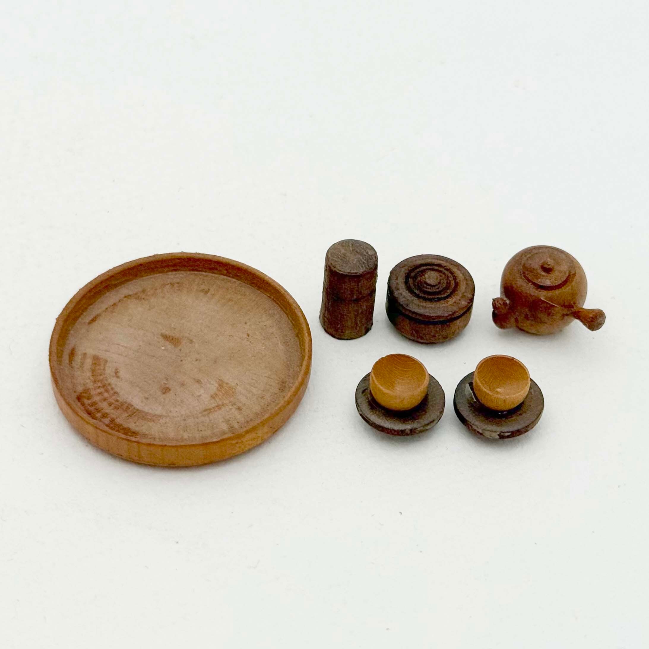 木地玩具 ミニチュアままごとセット(お盆付 極小)
