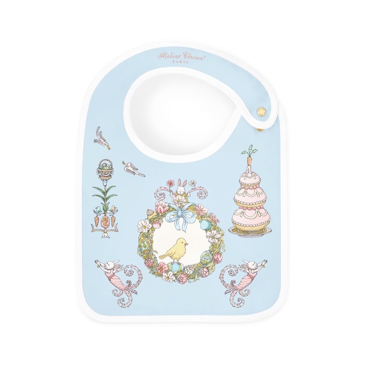 Atelier Choux リバーシブルスタイ Spring Bunny|オーガニックコットン