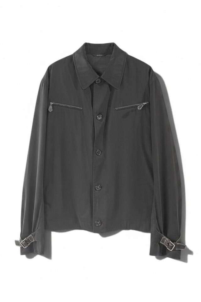 00's~ "HERMÈS" Leather Trim Cotton Short Jacket (Design by Véronique Nichanian)