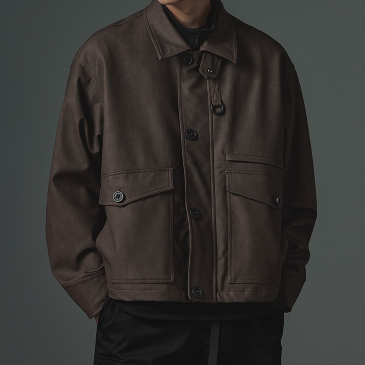 フェイクレザーブルゾン　964