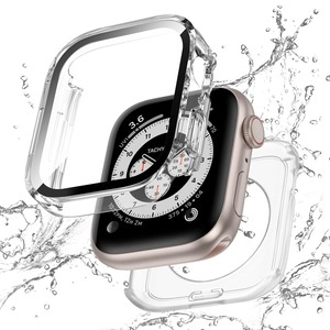【在庫のみ】【フルカバー保護】Kawoco アップルウォッチ 防水 カバー Apple Watch Series 9 8 7 対応 45mm ケース 2 in 1 前後の保護 二重構造 耐衝撃 iWatch 一体型 ケース 45mm クリア