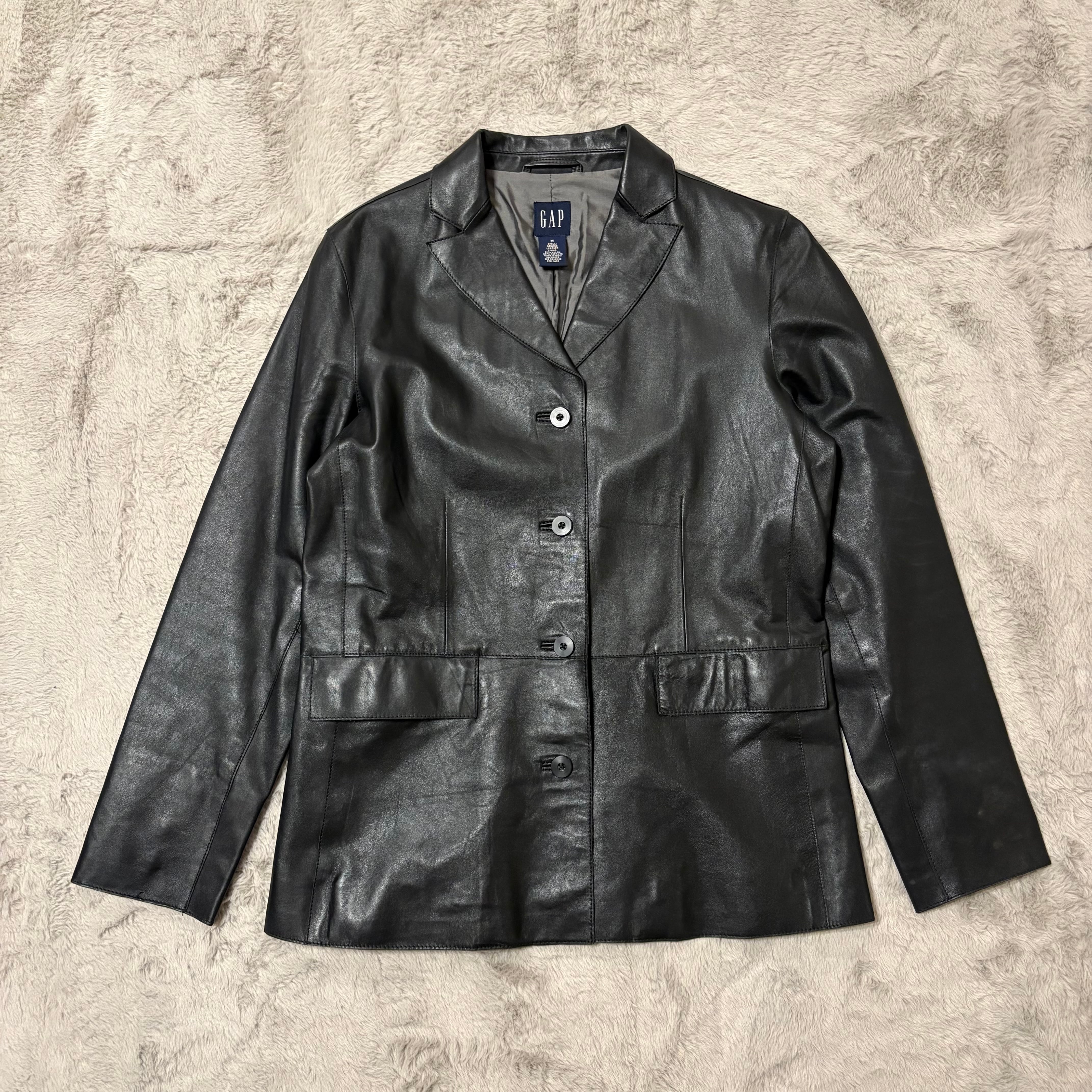 GAP レザージャケット 00s テーラード ブラック レディースMサイズ