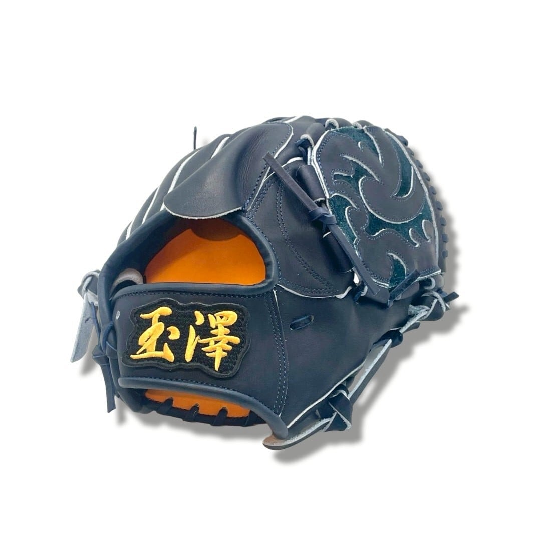 【硬式】玉澤 HERO'S 投手用(ピッチャー用) グローブ HE-01N 肉厚デザインウェブ(本体:Nブラック 紐:Nブラック)|タマザワ _03