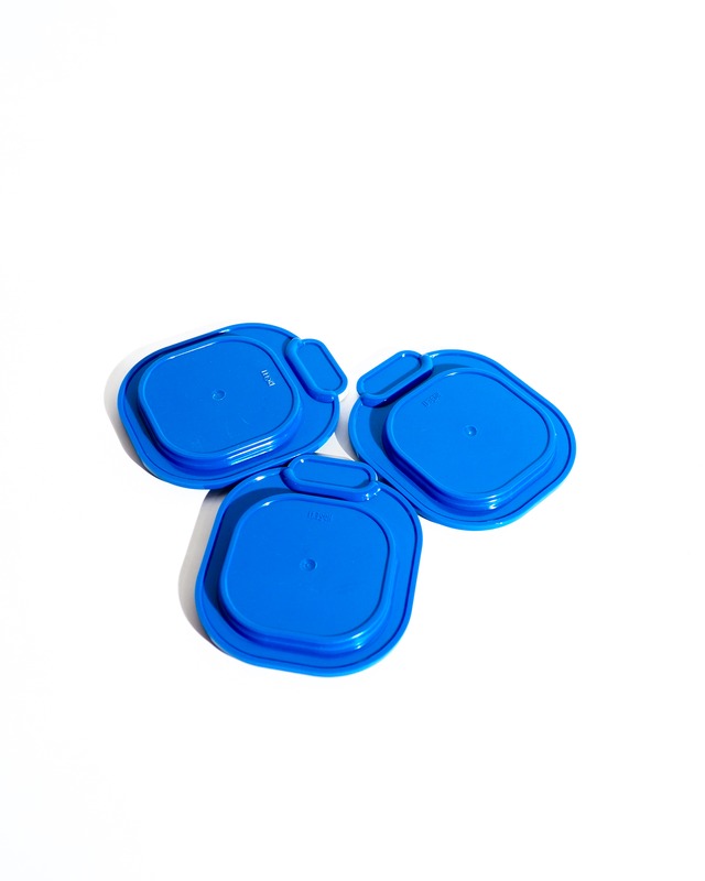 Blue plastic trinket box
