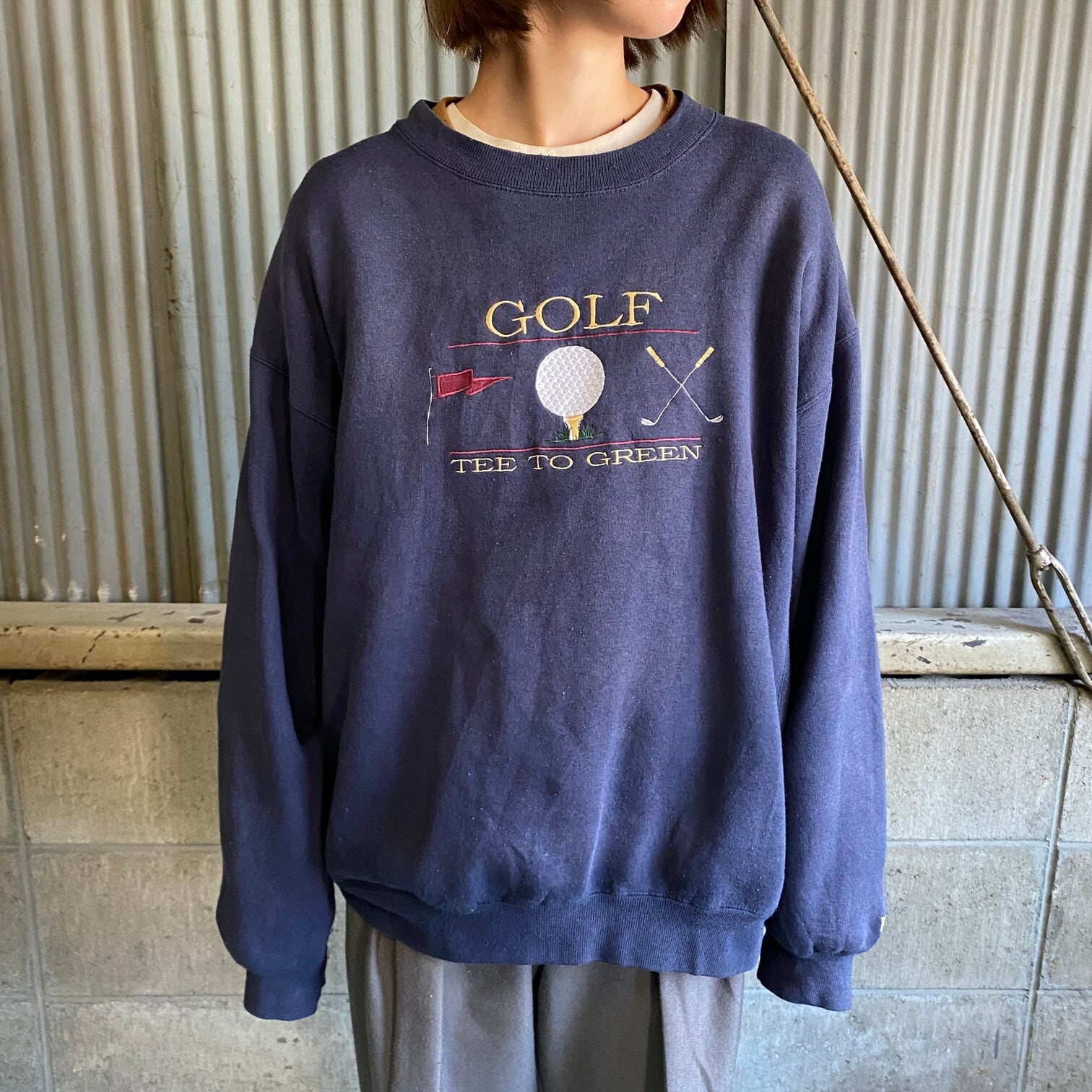 WOLF ゴルフ ロゴ刺繍 リバースウィーブタイプ スウェットシャツ