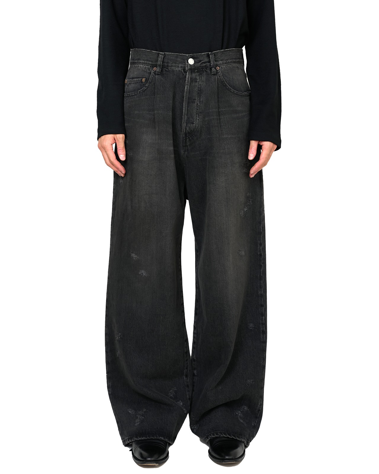 ssstein "BAGGY DENIM JEANS 〔BLACK〕"