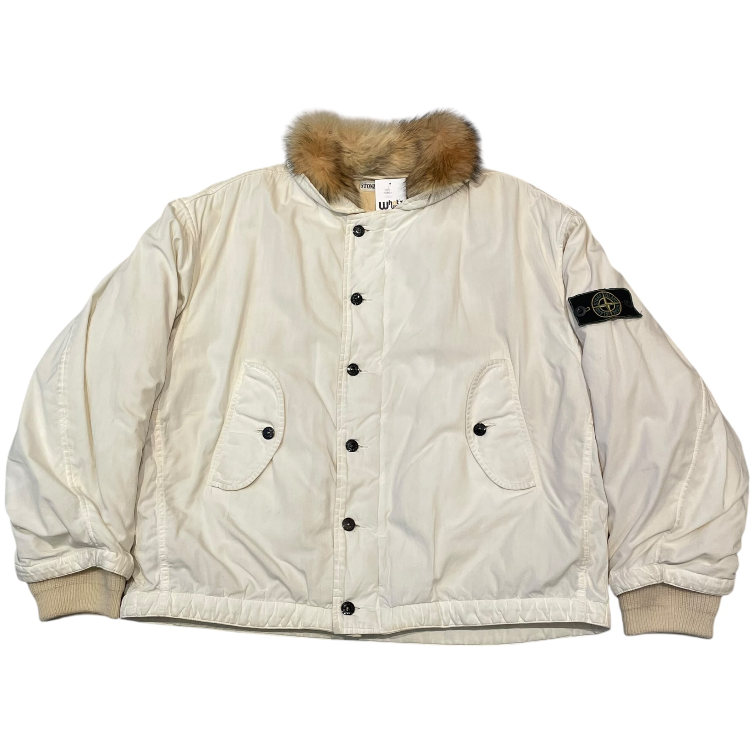 Special!!! 1987s STONE ISLAND fur lining cotton military jacket