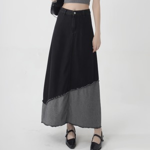Asymmetrical denim skirt S1546