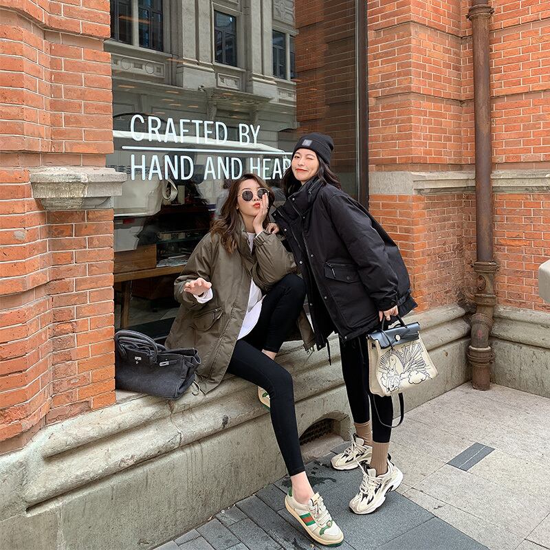 ウィンタースタイルコート ルーズブラックジャケット レディース 冬物 HUCHUJING1067051685