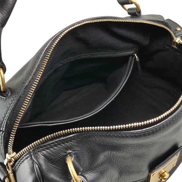 Yves Saint Laurent イヴ・サンローラン ショルダーバッグ ブラック ロック YSL レザー 2way ミニボストン vintage ヴィンテージ オールド wu64ez