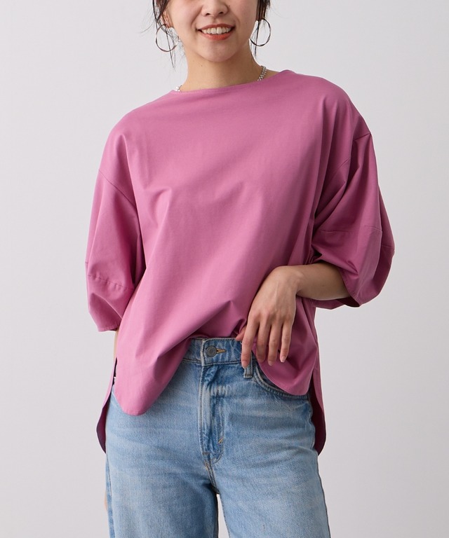 No.24018 シルケットランタンスリーブTシャツ  Pink