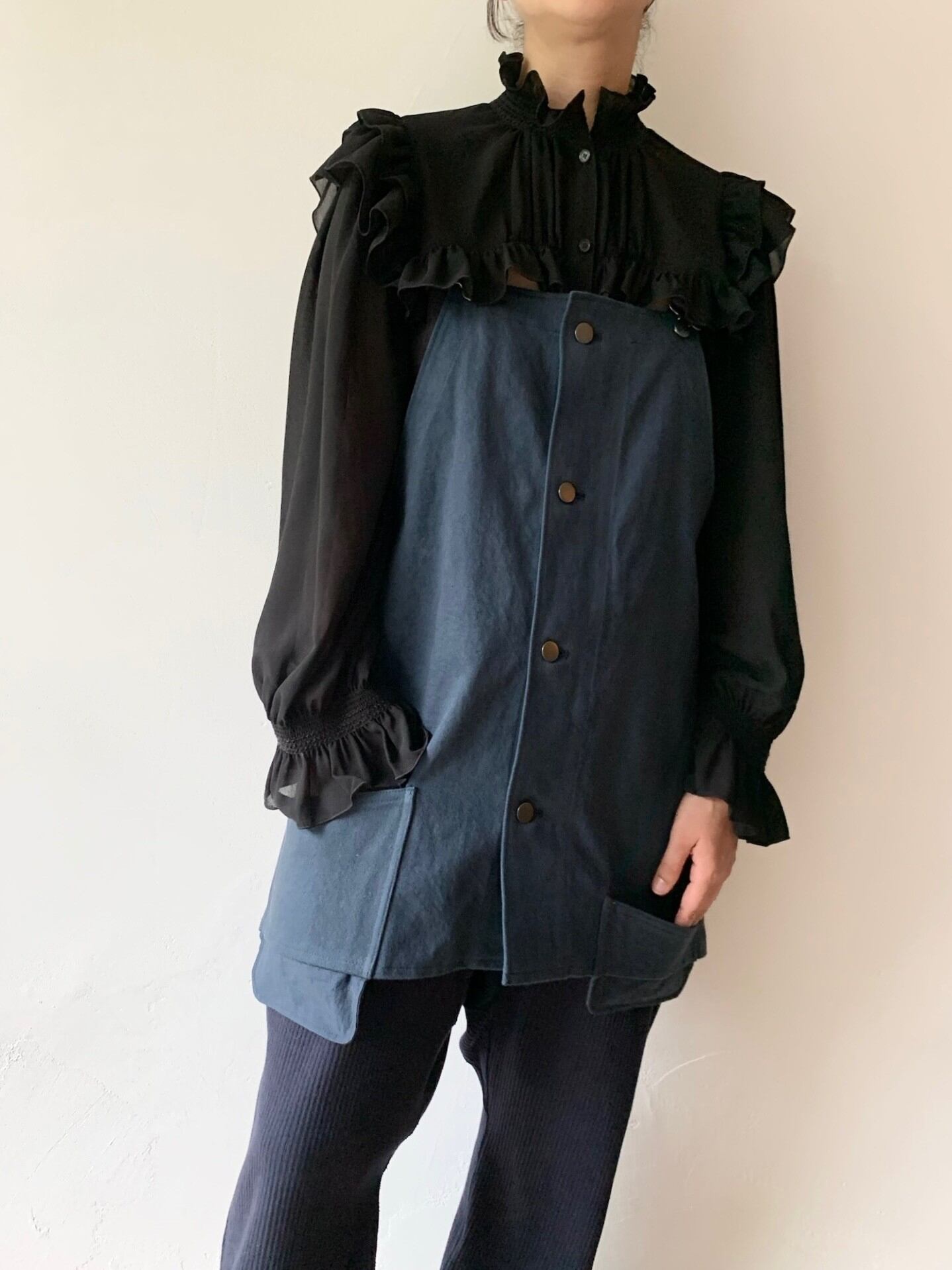 papier Cut overall/Navy　美品 Cut overall/Navy | papier.official