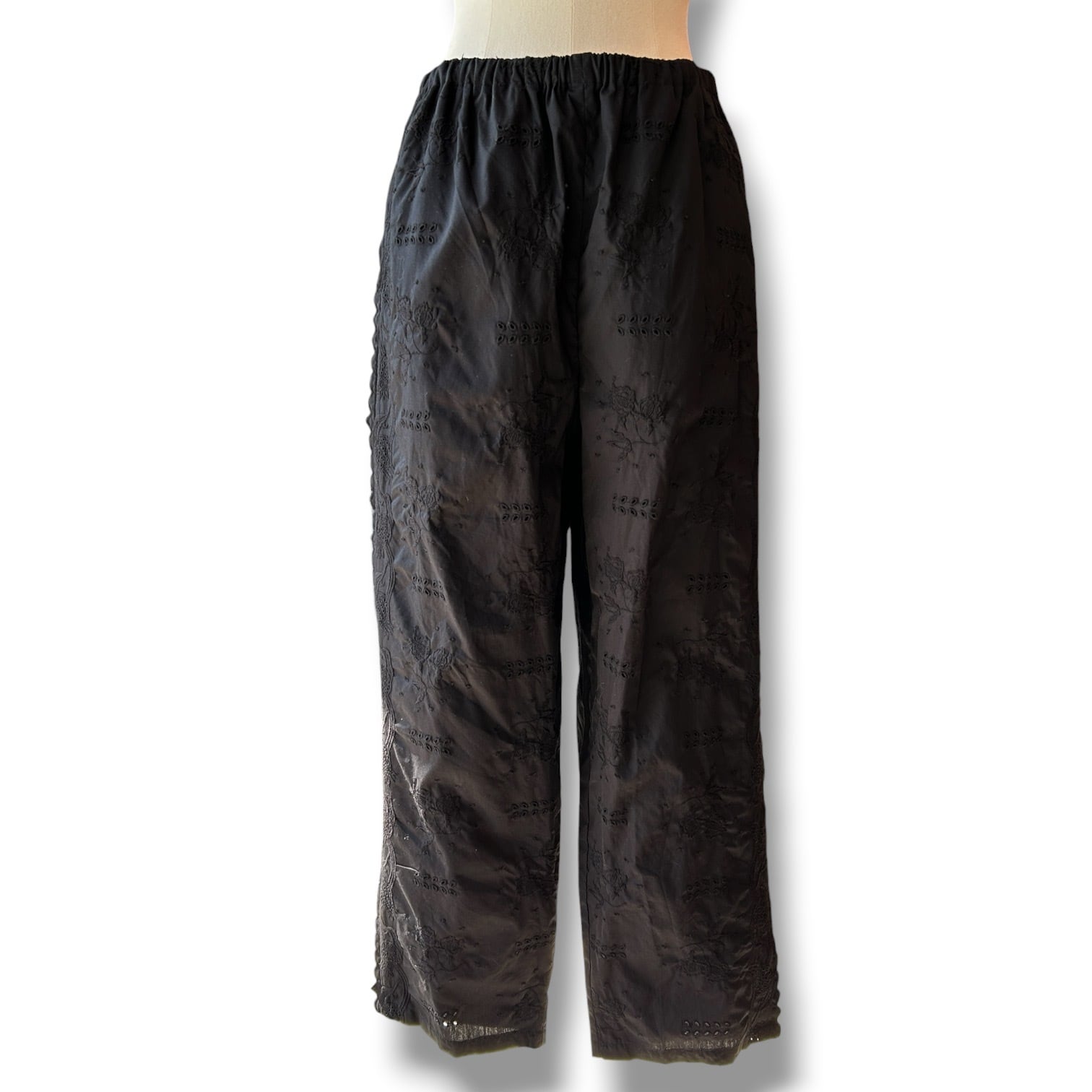 EMBROIDERY PANT'S-Black【RIVER 】刺繍パンツ リバー