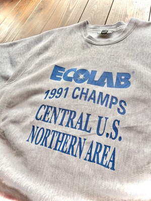 REVERSE WEAVE  Type Sweat 〈 Re:Make 〉 Short Sleeve  90s Lee Body〝ECOLAB〟4line Print  / Size LARGE