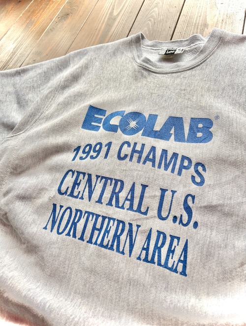 REVERSE WEAVE  Type Sweat 〈 Re:Make 〉 Short Sleeve  90s Lee Body〝ECOLAB〟4line Print  / Size LARGE
