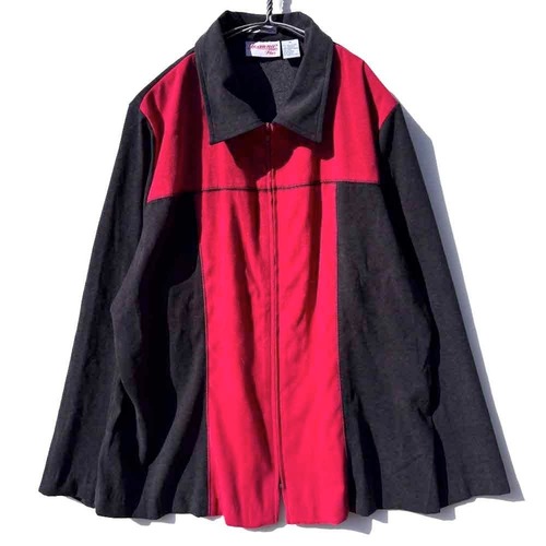 【Joanna】Vintage Zip-Up Fake Suede Shirt【1990s-】