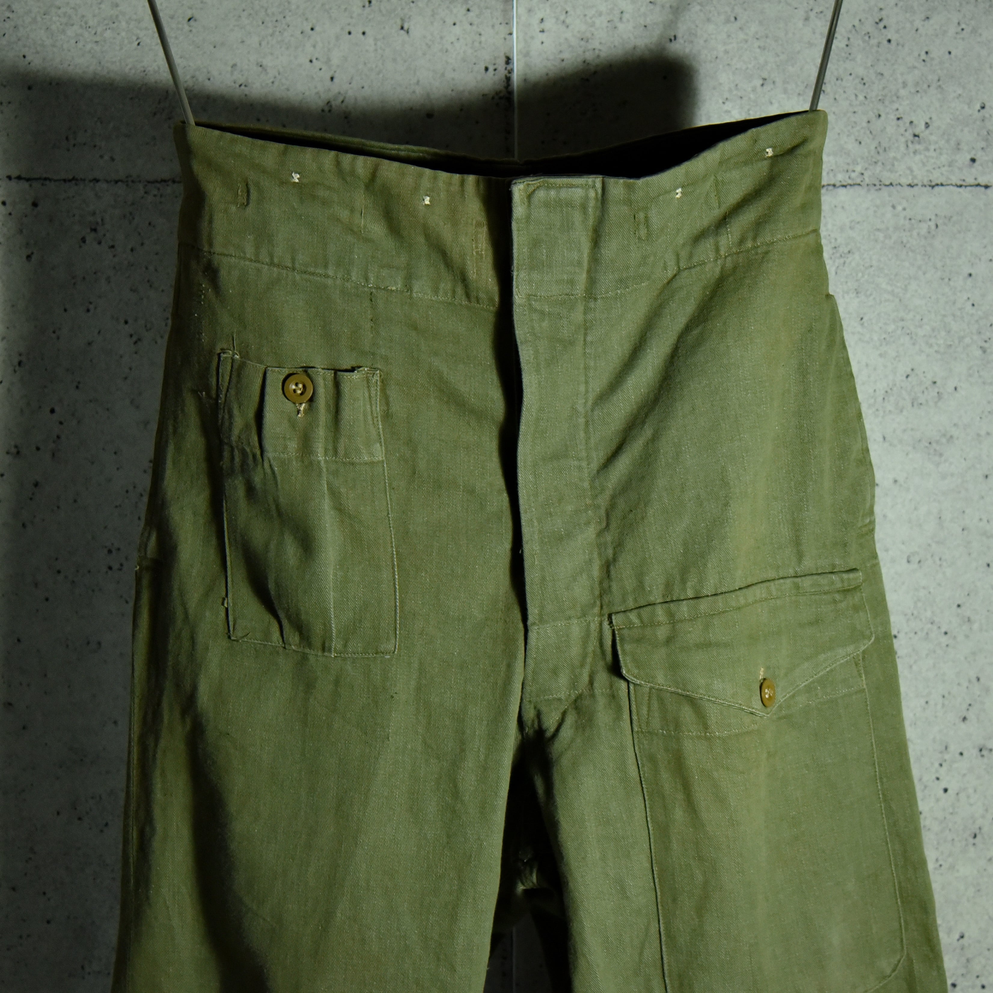 50s British Army Green Denim Pants イギリス軍 グリーンデニム