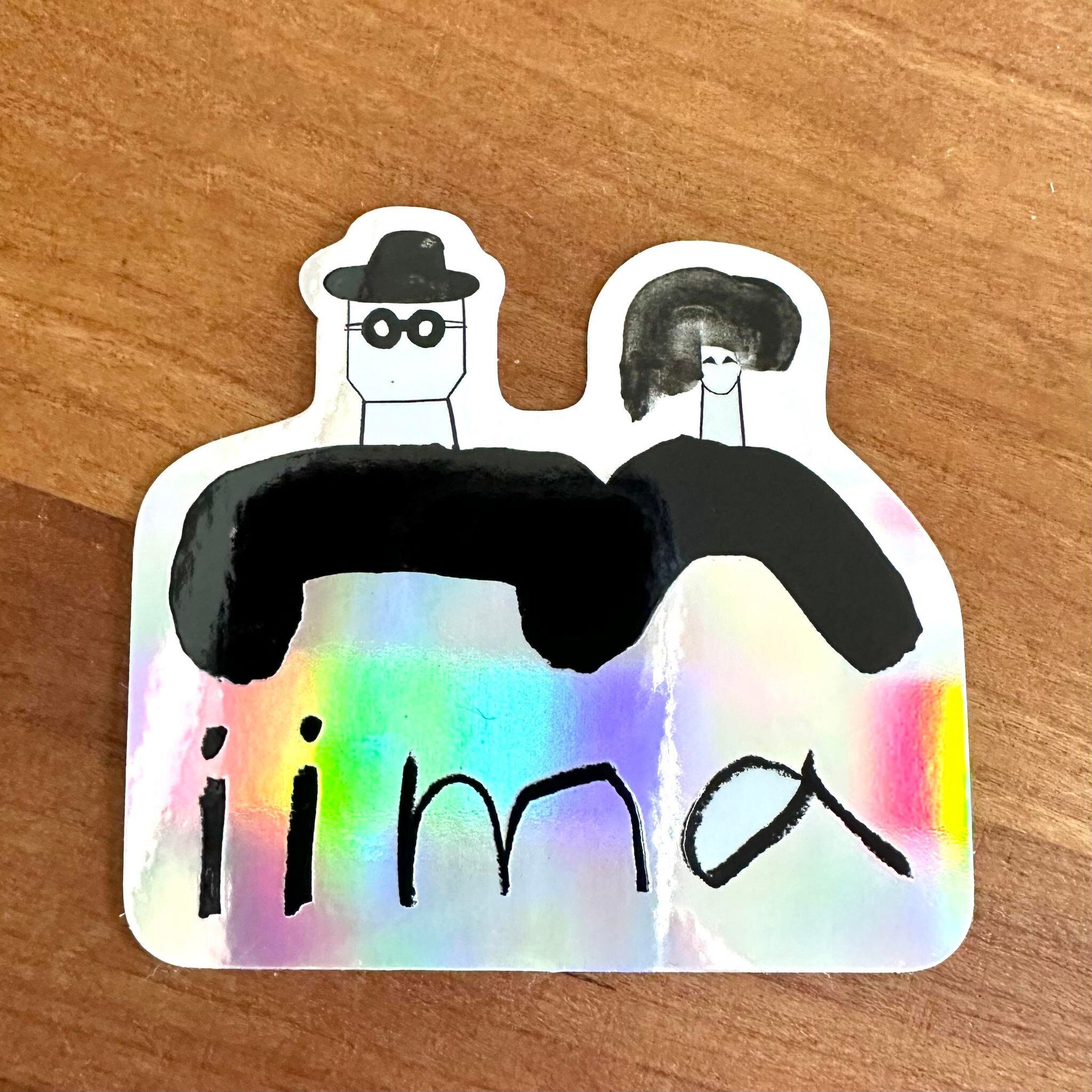 iimaなステッカー ホワイト×黒 レインボー×黒 | ツミキコード