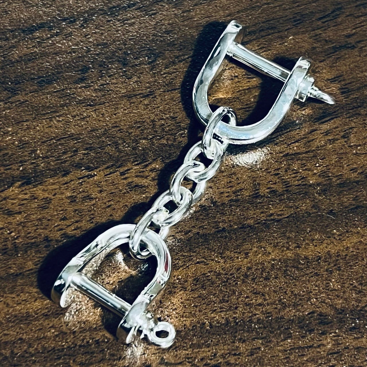 VINTAGE TIFFANY & CO. Double Shackle Key Chain Sterling Silver ...