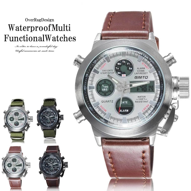 メンズウォッチ メンズ 時計 メンズウォータープルーフファンクションウォッチ 腕時計 ブレスレット カジュアル時計 メンズ時計 ビジネス時計 多機能 ブレスレット 仕事　2018aw   gm201