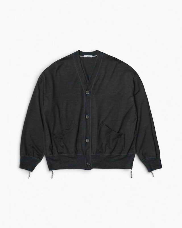 saby VINTAGE KNIT CARDIGAN- Super 100s Wool Jersey FAB - ASH GRY