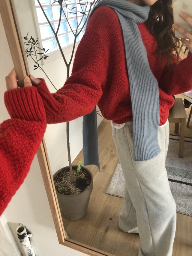 (verveine) brick wool cable knit / 3color