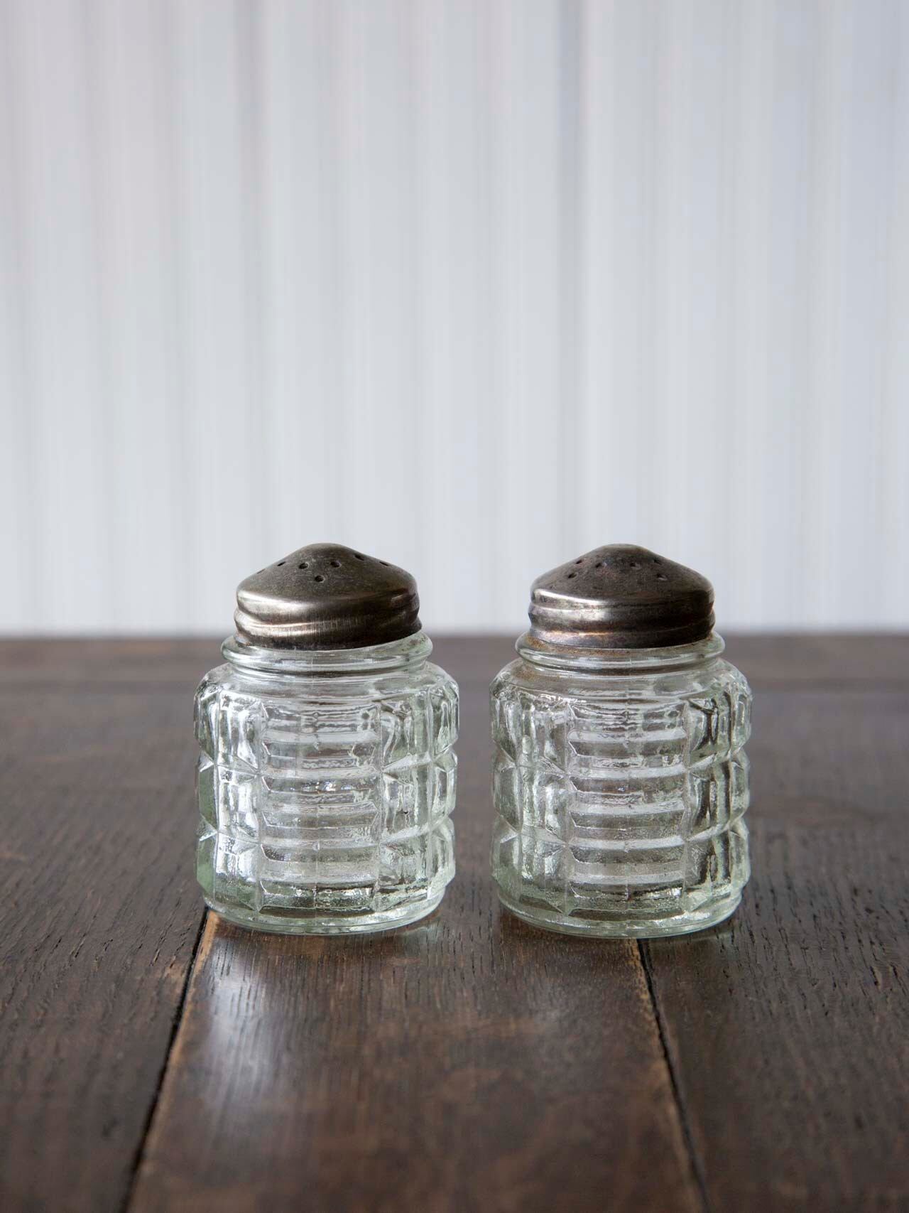 アンティークカットガラスジャー2set England＜ガラス瓶・調味料入れ