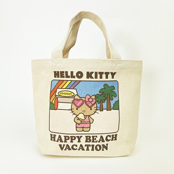 サンリオ ハローキティ 日焼け キティ ミニランチバッグ アイボリー