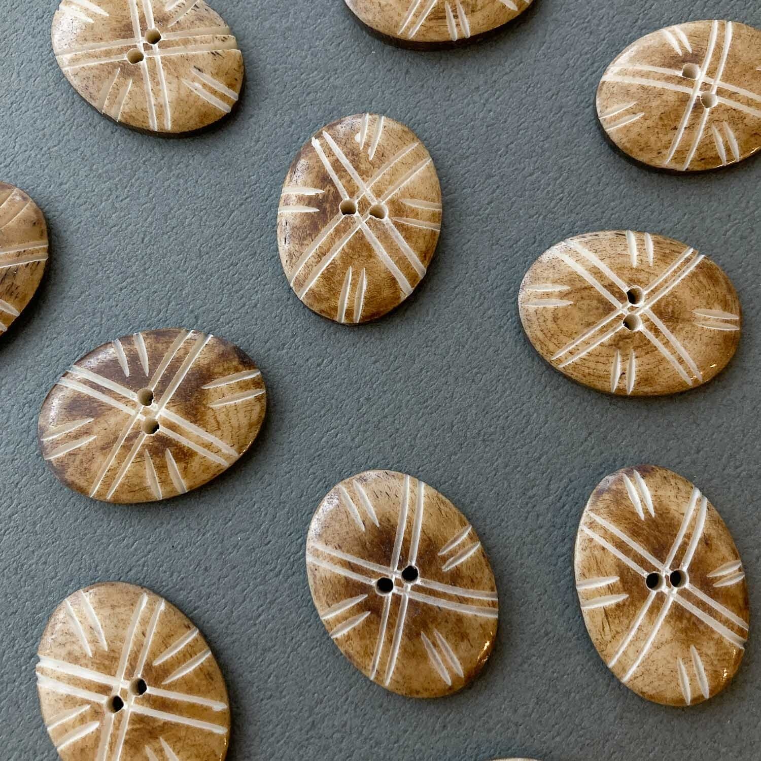 模様入カウボーンオーバル2穴ボタン(29mm)