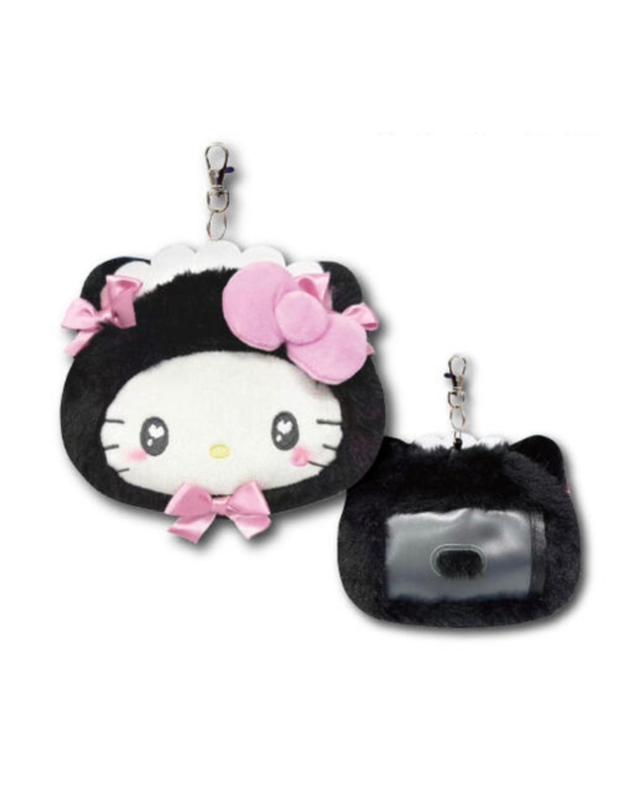 サンリオ　フェイスリールパスケース　ねこねこメイド　BK - 1